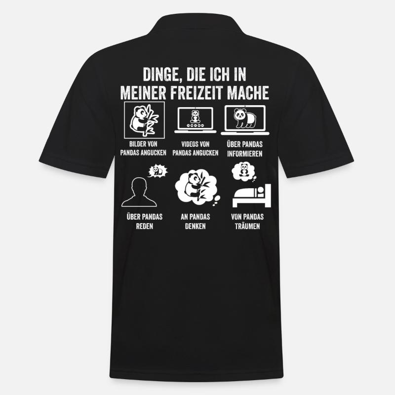 Pandabär Panda - Männer Poloshirt - Schwarz