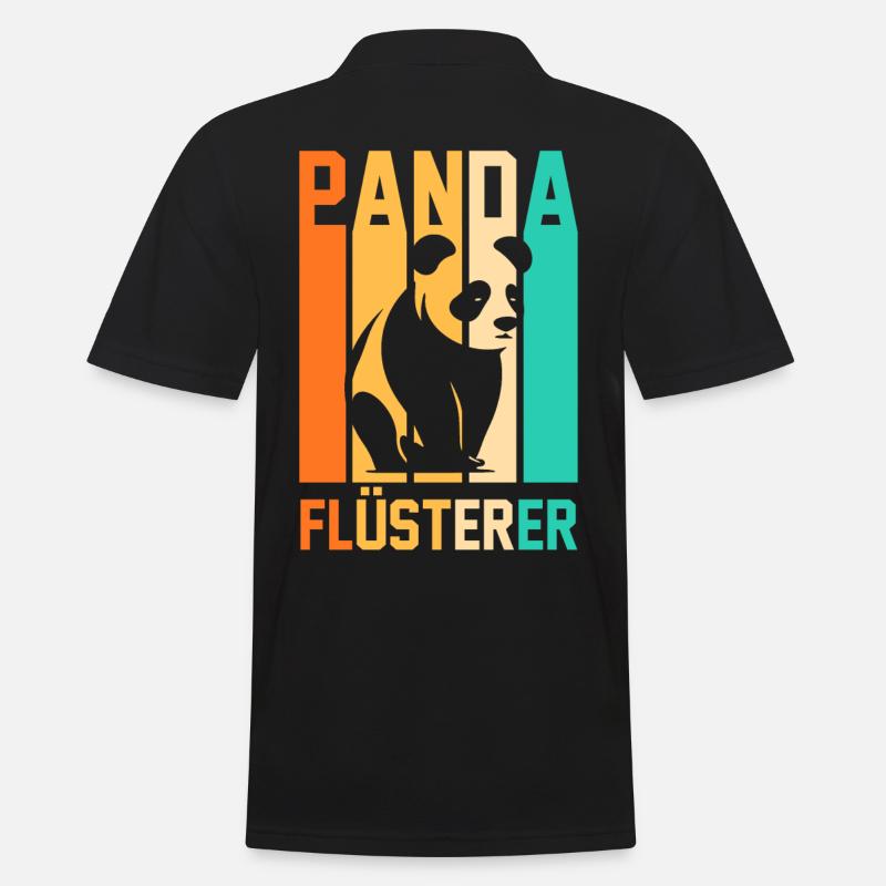 Pandabär Panda - Männer Poloshirt - Schwarz