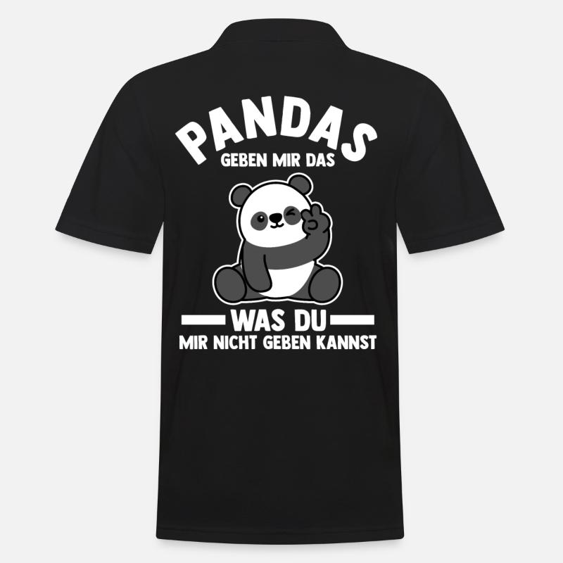 Pandabär Panda - Männer Poloshirt - Schwarz