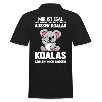 Koalabär Koala - Männer Poloshirt - Schwarz - Hinten - Kai (181cm)