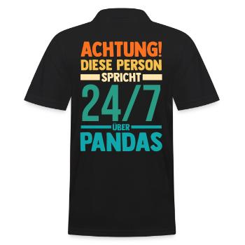 Pandabär Panda - Männer Poloshirt - Schwarz - Hinten - Kai (181cm)