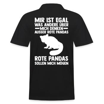 Roter Panda - Männer Poloshirt - Schwarz - Hinten - Kai (181cm)