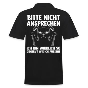 Bitte Nicht Ansprechen Hund - Männer Poloshirt - Schwarz - Hinten - Kai (181cm)