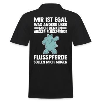Nilpferd Flusspferd - Männer Poloshirt - Schwarz - Hinten - Kai (181cm)