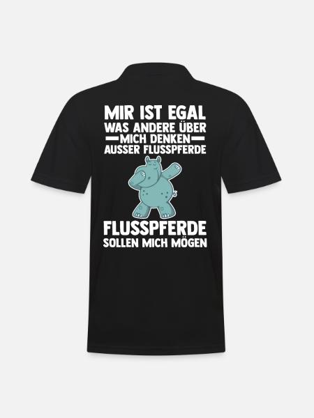 Nilpferd Flusspferd - Männer Poloshirt - Schwarz