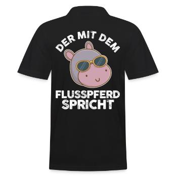 Nilpferd Flusspferd - Männer Poloshirt - Schwarz - Hinten - Kai (181cm)