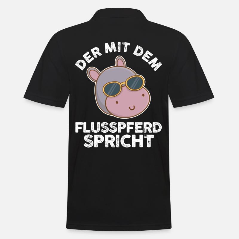 Nilpferd Flusspferd - Männer Poloshirt - Schwarz