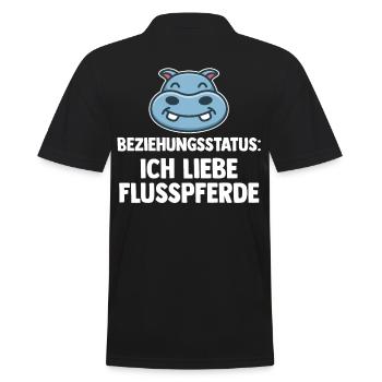 Nilpferd Flusspferd - Männer Poloshirt - Schwarz - Hinten - Kai (181cm)