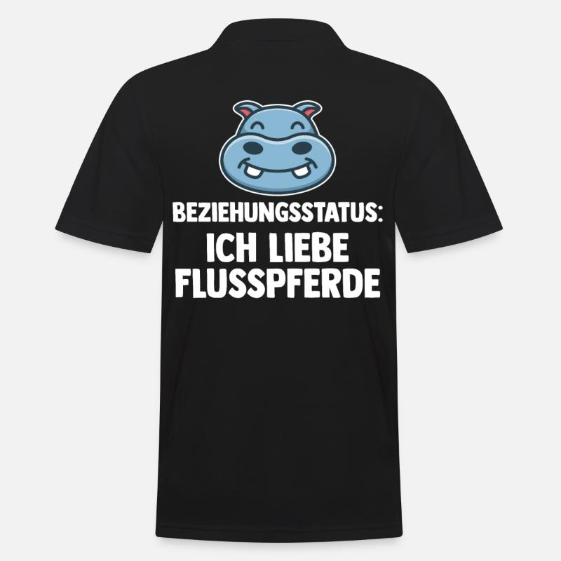 Nilpferd Flusspferd - Männer Poloshirt - Schwarz