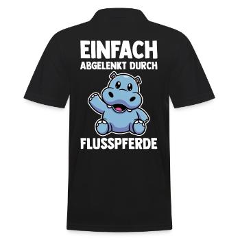 Nilpferd Flusspferd - Männer Poloshirt - Schwarz - Hinten - Kai (181cm)
