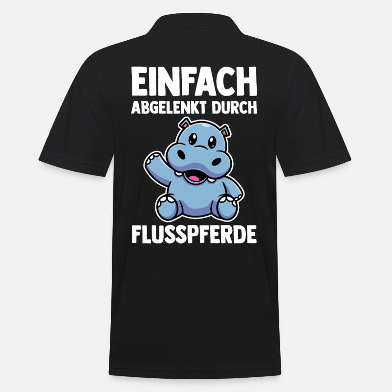 Nilpferd Flusspferd - Männer Poloshirt - Schwarz