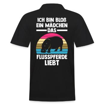 Nilpferd Flusspferd - Männer Poloshirt - Schwarz - Hinten - Kai (181cm)