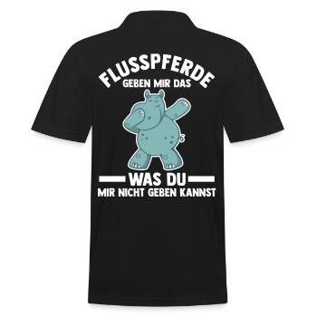 Nilpferd Flusspferd - Männer Poloshirt - Schwarz - Hinten - Kai (181cm)
