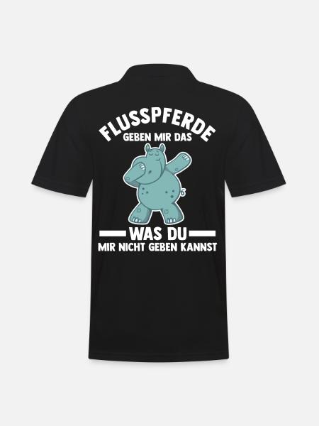 Nilpferd Flusspferd - Männer Poloshirt - Schwarz
