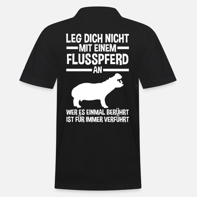 Nilpferd Flusspferd - Männer Poloshirt - Schwarz