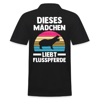 Nilpferd Flusspferd - Männer Poloshirt - Schwarz - Hinten - Kai (181cm)