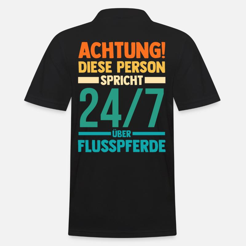 Nilpferd Flusspferd - Männer Poloshirt - Schwarz