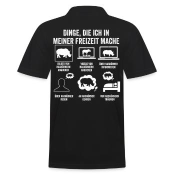 Nashorn - Männer Poloshirt - Schwarz - Hinten - Kai (181cm)