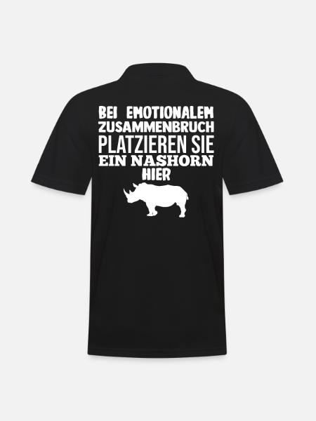 Nashorn - Männer Poloshirt - Schwarz