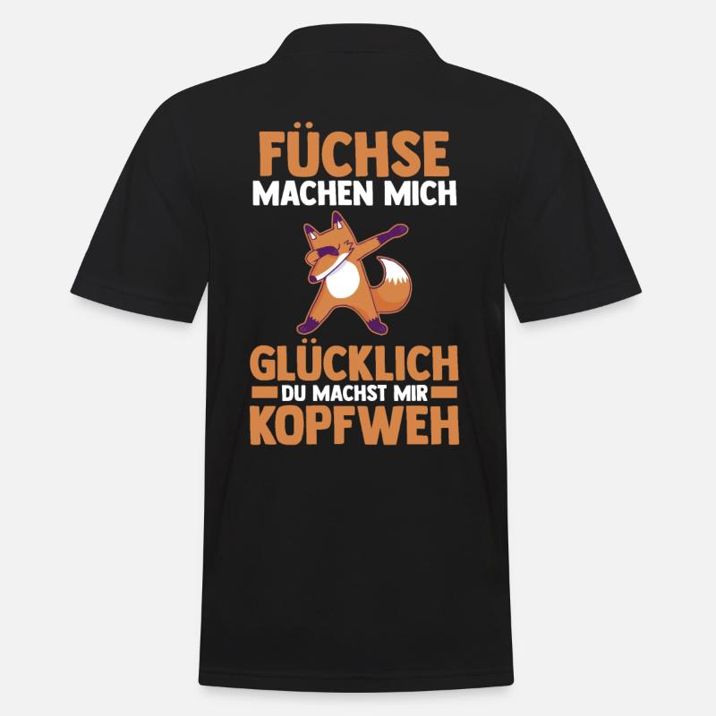 Fuchs - Männer Poloshirt - Schwarz