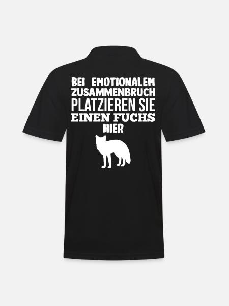 Fuchs - Männer Poloshirt - Schwarz