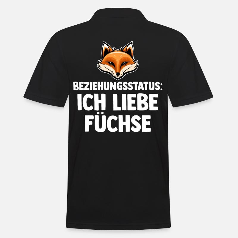 Fuchs - Männer Poloshirt - Schwarz