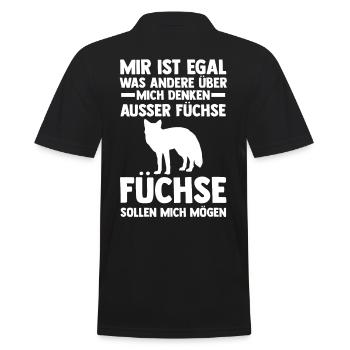 Fuchs - Männer Poloshirt - Schwarz - Hinten - Kai (181cm)