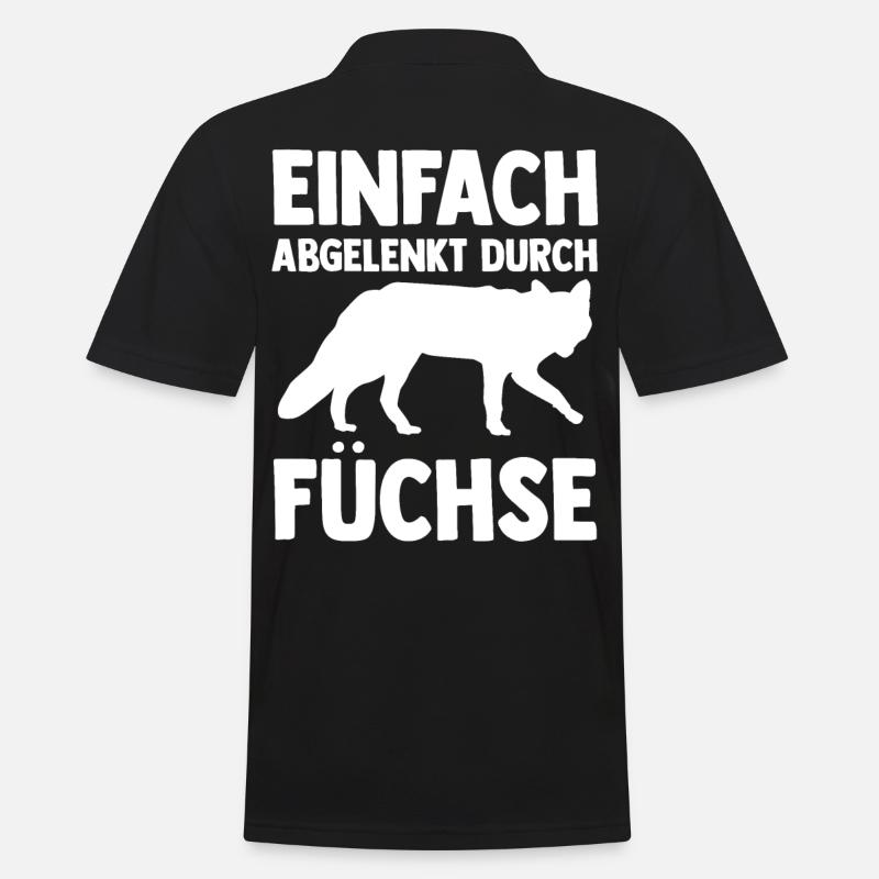 Fuchs - Männer Poloshirt - Schwarz