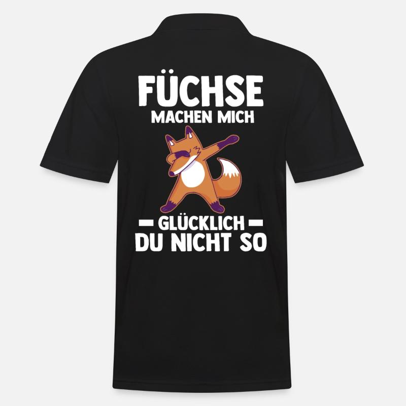 Fuchs - Männer Poloshirt - Schwarz