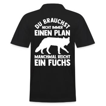 Fuchs - Männer Poloshirt - Schwarz - Hinten - Kai (181cm)