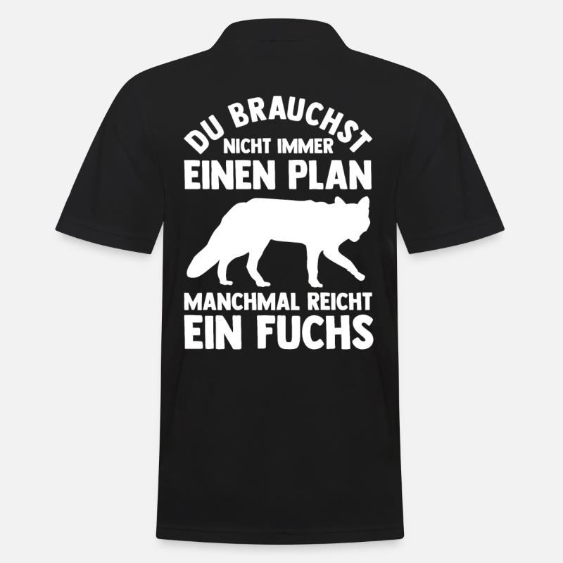 Fuchs - Männer Poloshirt - Schwarz