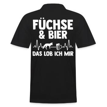 Fuchs - Männer Poloshirt - Schwarz - Hinten - Kai (181cm)