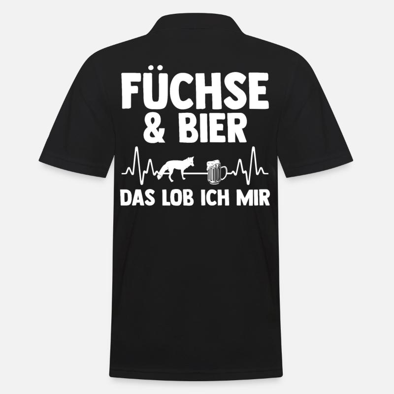 Fuchs - Männer Poloshirt - Schwarz
