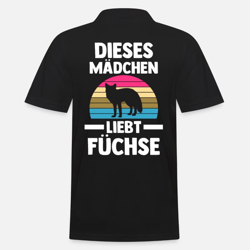 Fuchs - Männer Poloshirt - Schwarz