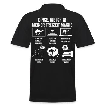 Kamel - Männer Poloshirt - Schwarz - Hinten - Kai (181cm)