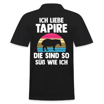 Tapir - Männer Poloshirt - Schwarz - Hinten - Kai (181cm)