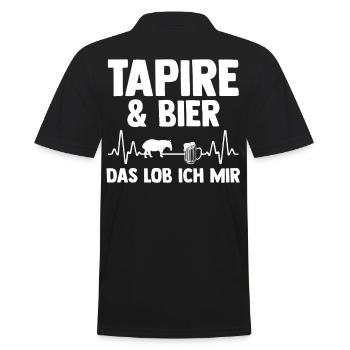 Tapir - Männer Poloshirt - Schwarz - Hinten - Kai (181cm)