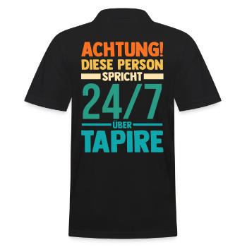 Tapir - Männer Poloshirt - Schwarz - Hinten - Kai (181cm)