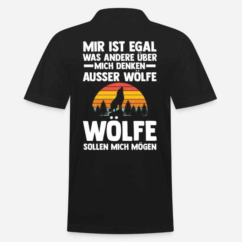 Tier Waldtier Wolf - Männer Poloshirt - Schwarz