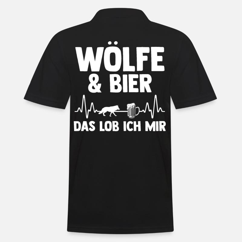 Tier Waldtier Wolf - Männer Poloshirt - Schwarz
