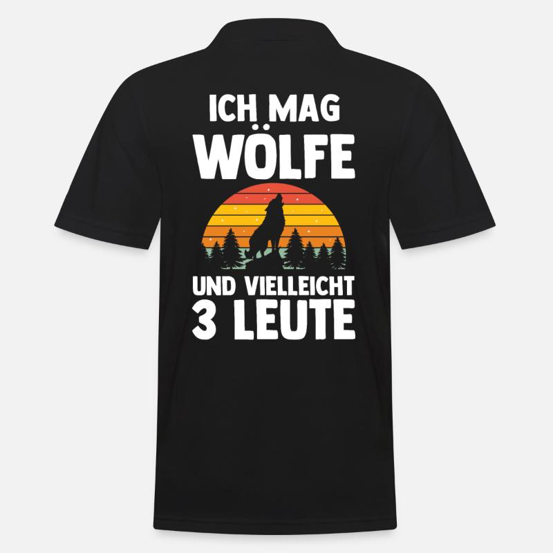 Tier Waldtier Wolf - Männer Poloshirt - Schwarz