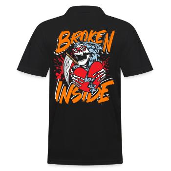 Broken inside - Men's Polo Shirt - black - Back - Kai (181cm)