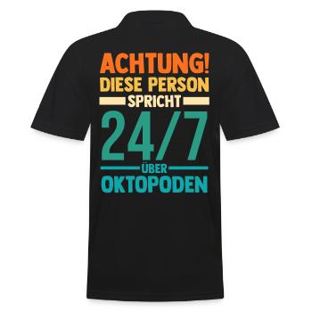 Tintenfisch Oktopus - Männer Poloshirt - Schwarz - Hinten - Kai (181cm)