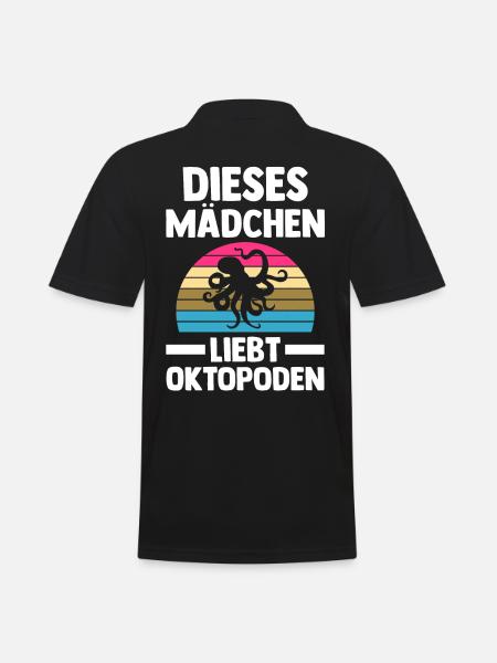 Tintenfisch Oktopus - Männer Poloshirt - Schwarz