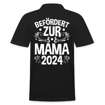 Werdende Mama 2024 - Männer Poloshirt - Schwarz - Hinten - Kai (181cm)
