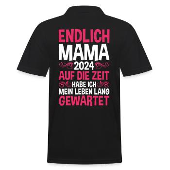 Werdende Mama 2024 - Männer Poloshirt - Schwarz - Hinten - Kai (181cm)