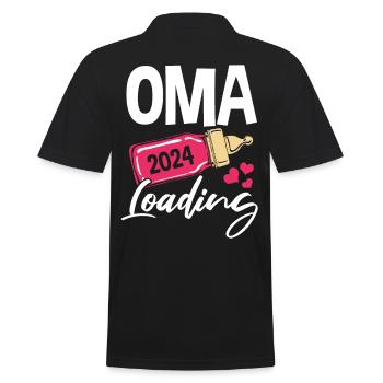 Werdende Oma 2024 - Männer Poloshirt - Schwarz - Hinten - Kai (181cm)