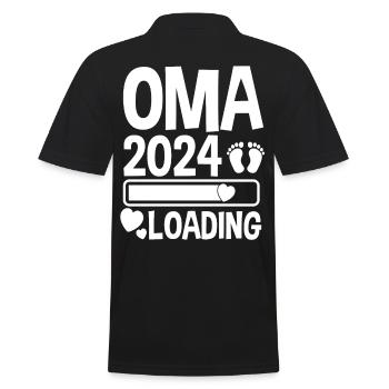 Werdende Oma 2024 - Männer Poloshirt - Schwarz - Hinten - Kai (181cm)