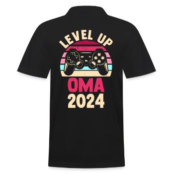 Werdende Oma 2024 - Männer Poloshirt - Schwarz - Hinten - Kai (181cm)