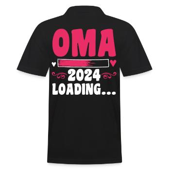 Werdende Oma 2024 - Männer Poloshirt - Schwarz - Hinten - Kai (181cm)